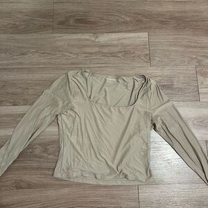 Abercrombie & Fitch Beige Long Sleeve Top